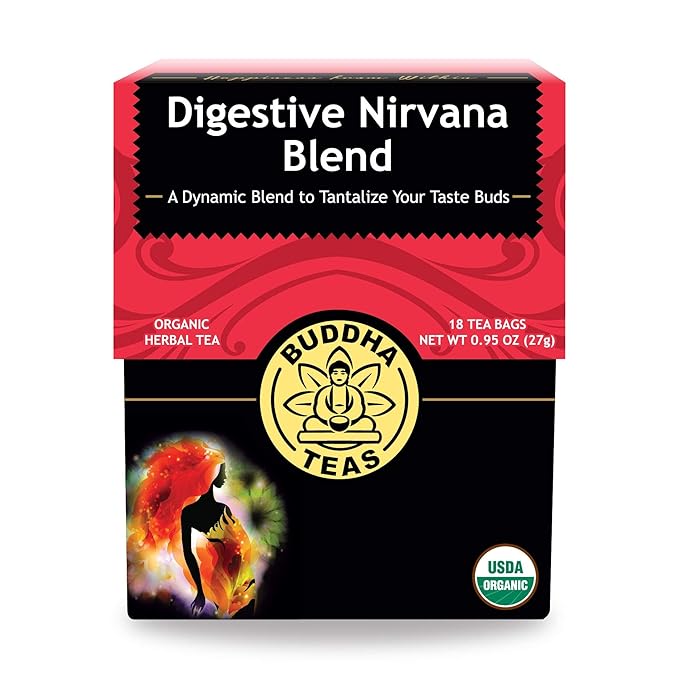 Buddha Teas - Organic Digestive Nirvana Blend - Herbal Tea - For Health & Wellbeing - With
