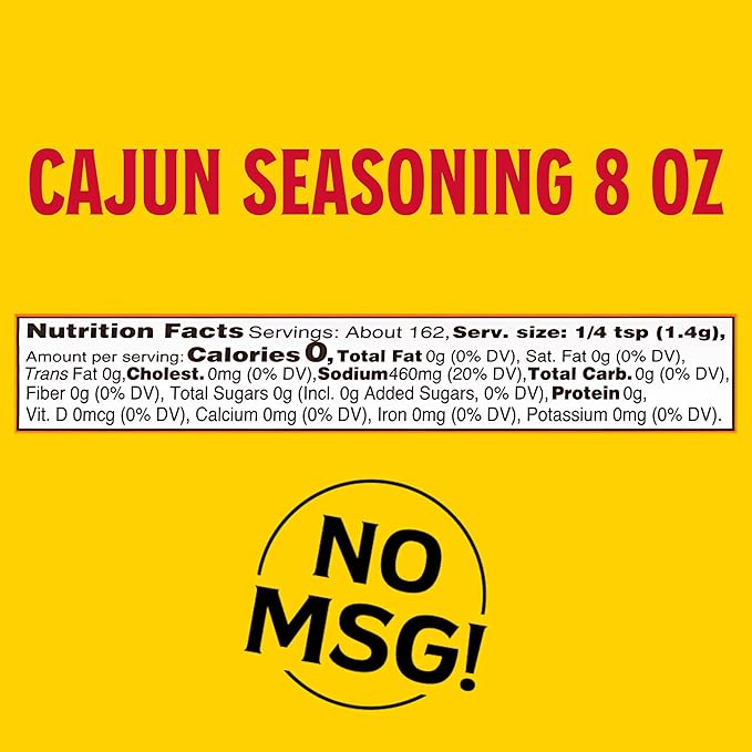 Louisiana Fish Fry Cajun Seasoning - Flavorful All-Purpose Seasoning 8 oz. (Pack of 2) - Perfectly