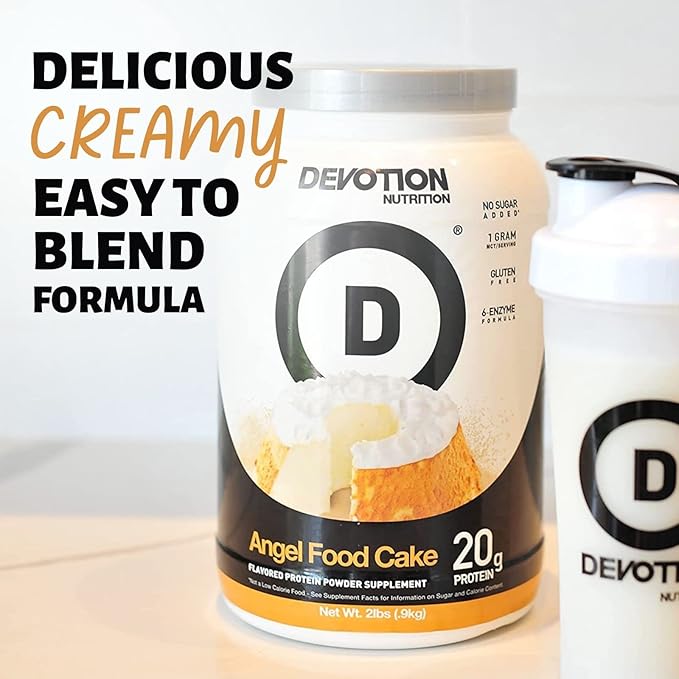 Devotion Nutrition Protein Powder Angel Food Cake ??20g Whey Isolate & Casein Protein Blend ??No
