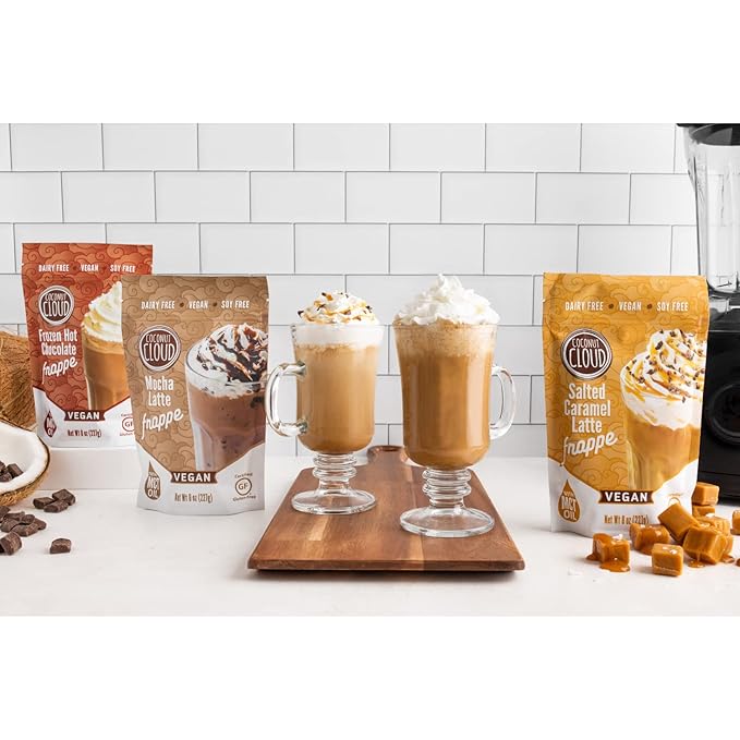 Coconut Cloud Frozen Hot Chocolate | Blended Instant Frappe Iced Cocoa | Add Nut Milk, Ice & Enjoy