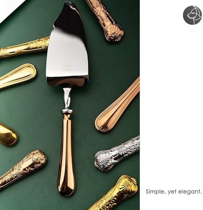 2 Piece Wedding Cake Knife and Server Set,18/10 Stainless Steel Cake cutting Set Pie Server Cake