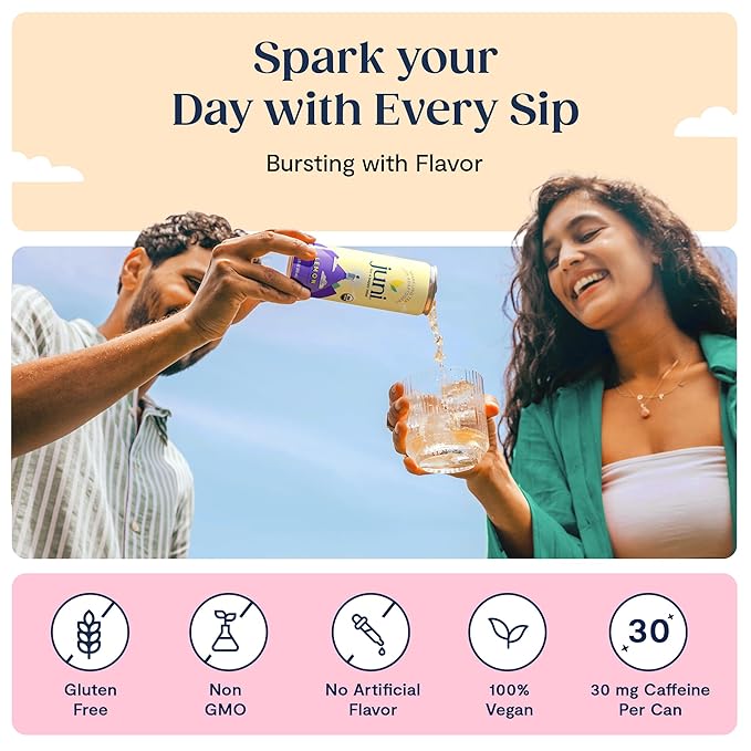 Juni Sparkling Adaptogen Drink with Ashwagandha, Lion’s Mane & Reishi Mushrooms | Green Tea for