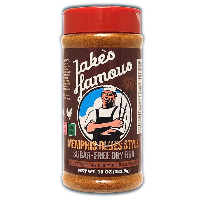 Jake?™s Famous Memphis Rub, BBQ Rub 10 Oz Sugar Free, Gluten Free, Seasoning Mix for Ribs, Pork