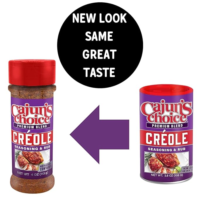 Cajun's Choice Creole Seasoning - 3.8 oz - 12 Pack, Low Sodium, All Natural, Gluten-Free
