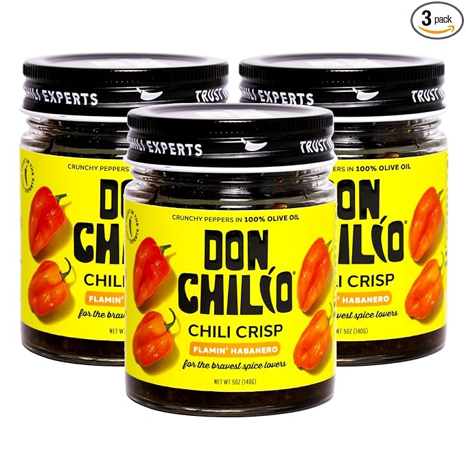 Don Chilio Hot Habanero Mexican Chile Crisp, 5 oz., 3 Pack ??Crunchy Sliced Habanero Fried Chili