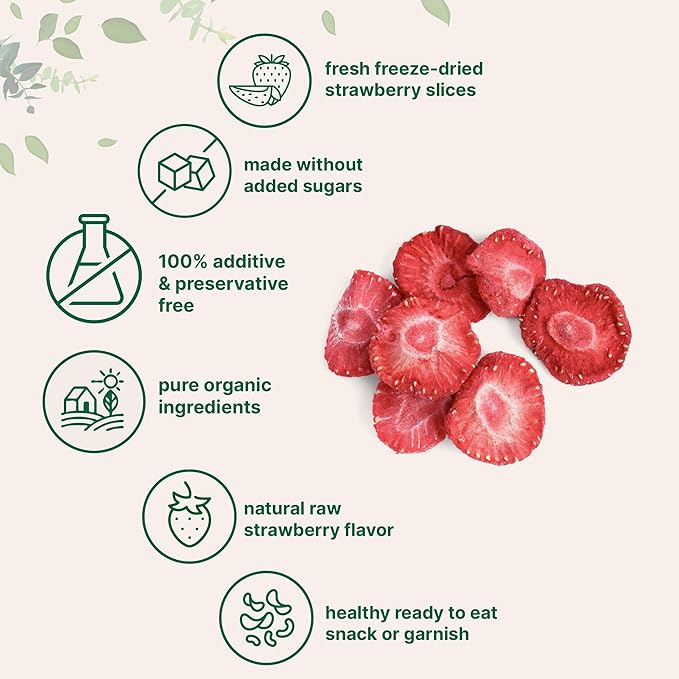 Micro Ingredients Organic Strawberries Sliced, 6.4oz | 100% Natural Fruit | Freeze Dried Strawberry