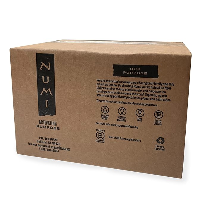Numi Organic Orange Spice Tea, 100 Tea Bags, White Tea With Citrus & Spices, Brew 200 Cups, Low