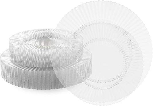Exquisite 80 Piece Plastic Disposable Plates Set For 40 Guests I 20 X 9 Inch & 40 X 11 Inch