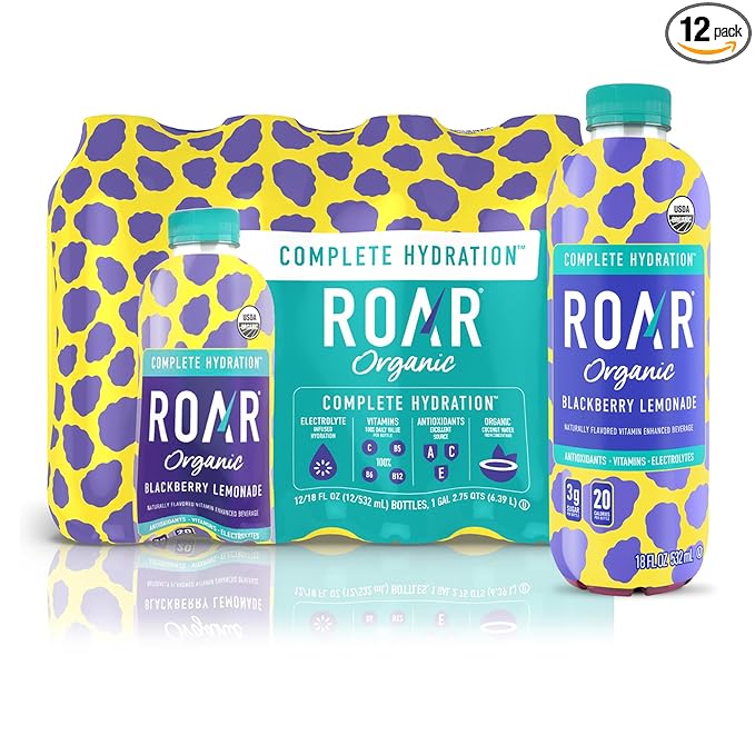 ROAR Complete Hydration Organic - Electrolyte Drinks Loaded with Vitamins C, B5, B12 - Non-GMO