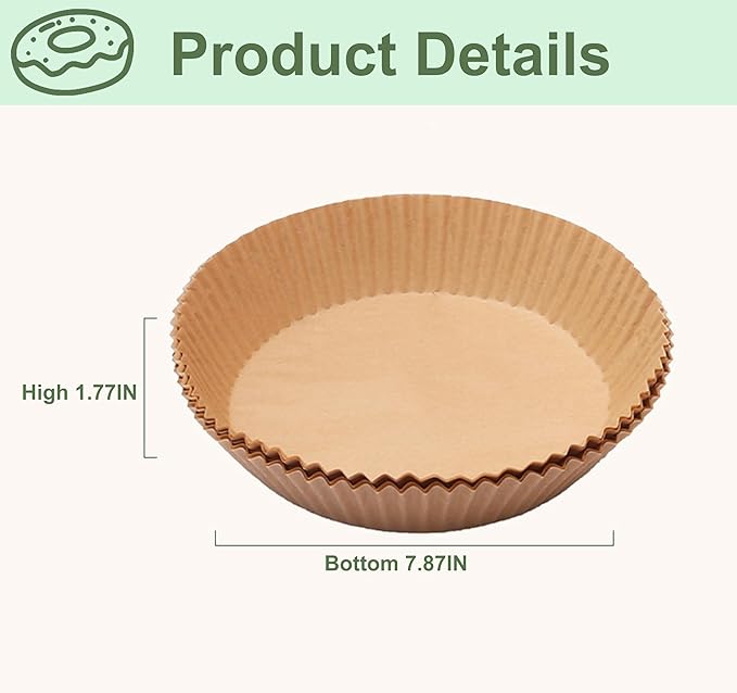 Air Fryer Liners,Disposable Airfryer Paper Liners,Non-Stick Oil-proof Water-proof for Easy Cleanup