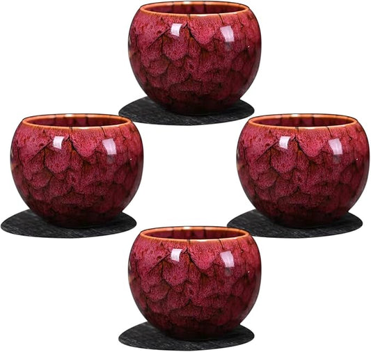 MQjzsh Chinese Japanese Traditional Ceramic Tea Cups, Mini Ceramic Kung Fu Tea Cups, Mate Cup Set