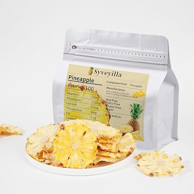 Dried Pineapple Slices, Dehydrated Pineapple Slices for Cocktails Garnish/Fruit