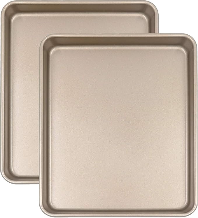 Toaster Oven Pans Set of 2, Shinsin 11-Inch Nonstick Baking Sheet Pans and Trays, 1/8 Thicker