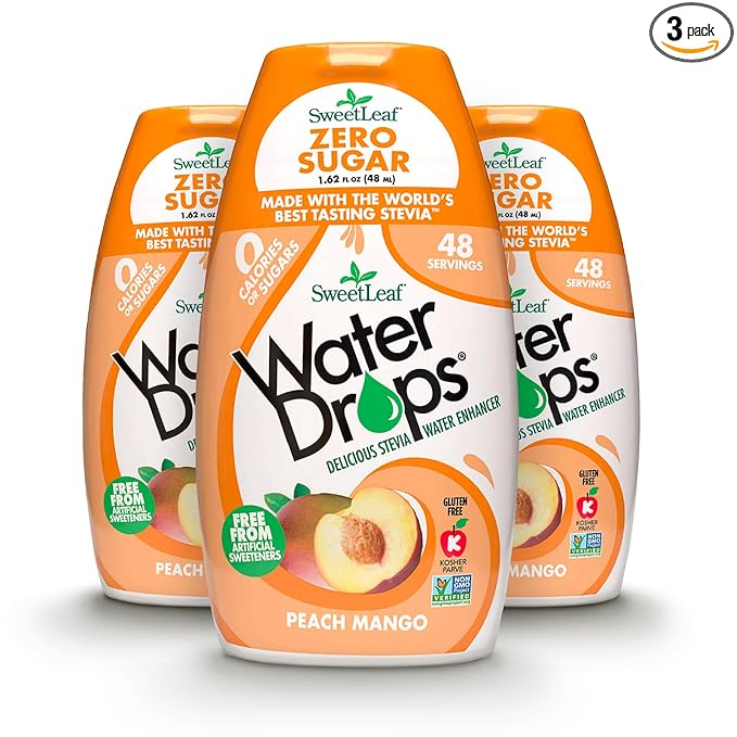 SweetLeaf Water Drops - Peach Mango Water Enhancer, Sugar Free Sweet Leaf Stevia Water Flavoring