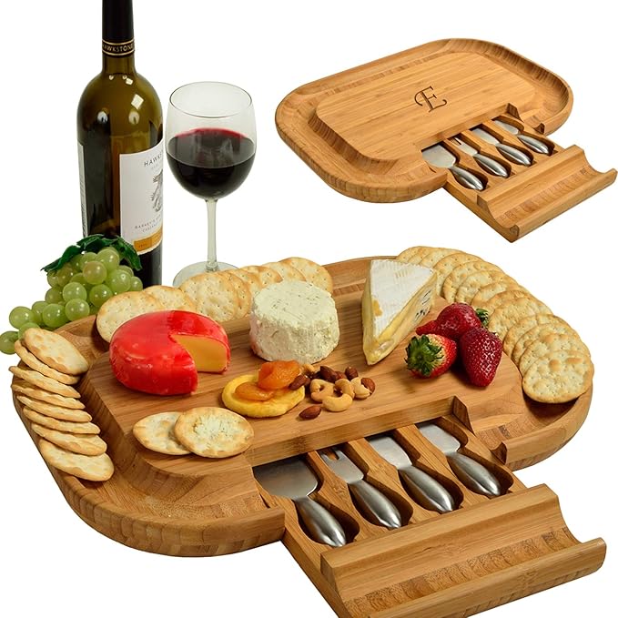 Picnic at Ascot Personalized Monogrammed Engraved Bamboo Cutting Board for Cheese & Charcuterie