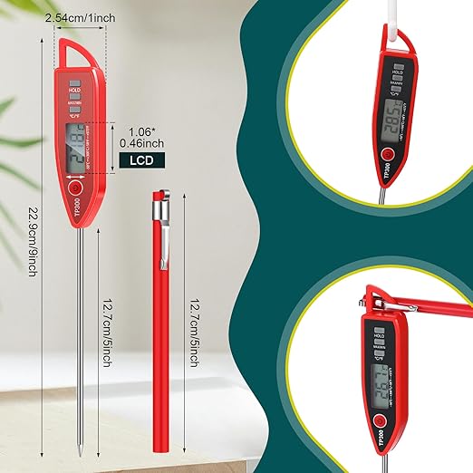 10 Set Waterproof Food Thermometer for Water, Liquid, Candle and Cooking Digital Meat Thermometer