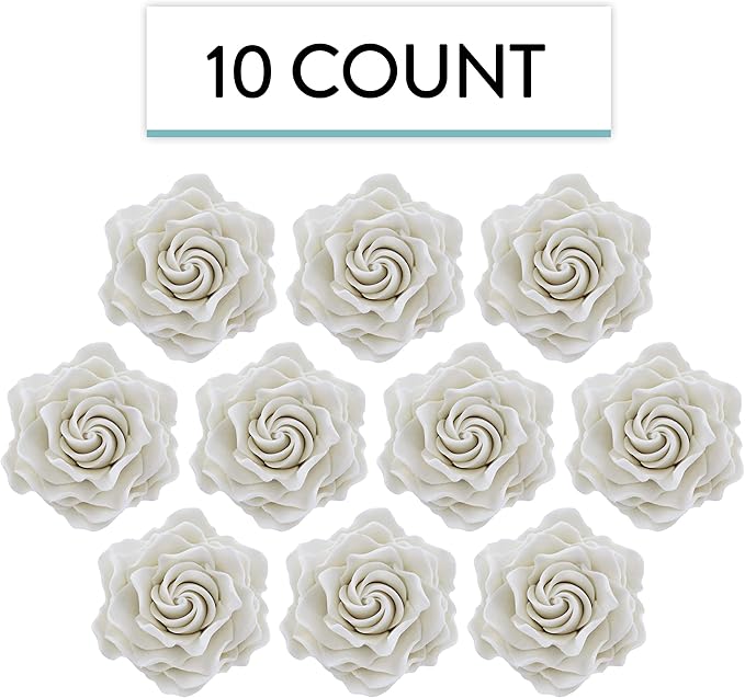 Global Sugar Art Gardenia Sugar Cake Flowers, White, 8 Count by Chef Alan Tetreault