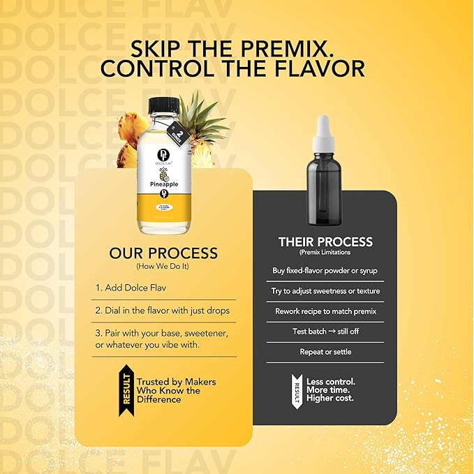 Dolce Flav Pineapple Extract ??2 Ounce Oil-Soluble Kosher, Sugar-Free, Concentrated Tropical Flavor