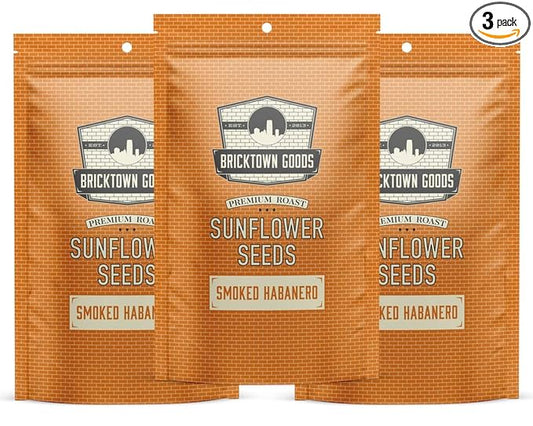 Bricktown Goods Smoked Habanero Flavored Sunflower Seeds - 3 Pack - Boldly Seasoned and Roasted