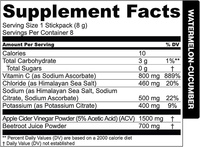 Essential Elements Hydration Packets - Watermelon Cucumber Pack - Sugar Free Electrolytes Powder