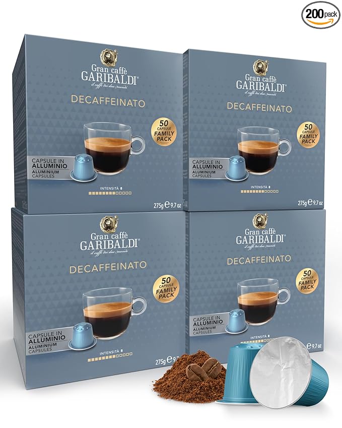 Gran Caffè Garibaldi Decaffeinated Espresso Pods, Italian Roasted Coffee, Decaf Capsules Compatible