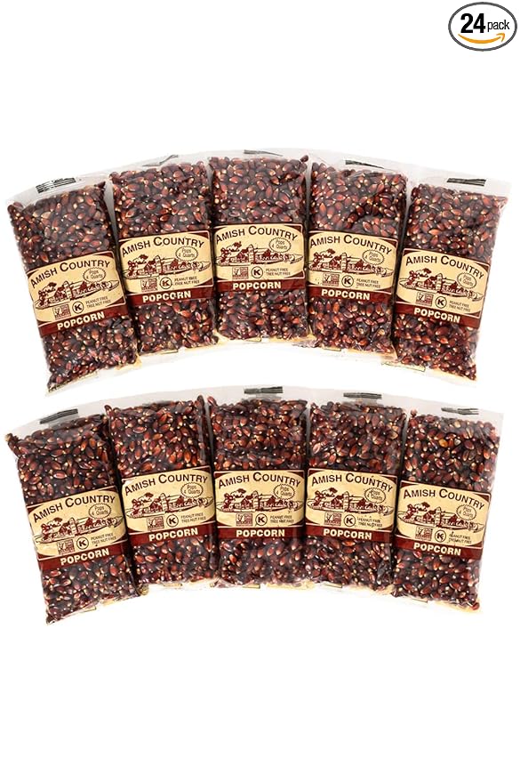 Amish Country Popcorn | 10-4 Ounce Bags - Red Kernels | Old Fashioned, Non-GMO and Gluten Free