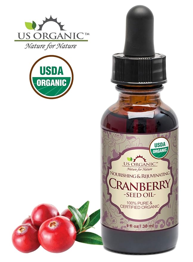 US Organic Cranberry Seed Oil, USDA Certified Organic,100% Pure & Natural, Cold Pressed Virgin