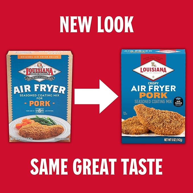 Louisiana Fish Fry Products Air Fry Pork Coating Mix, 5 Oz, Pack of 6