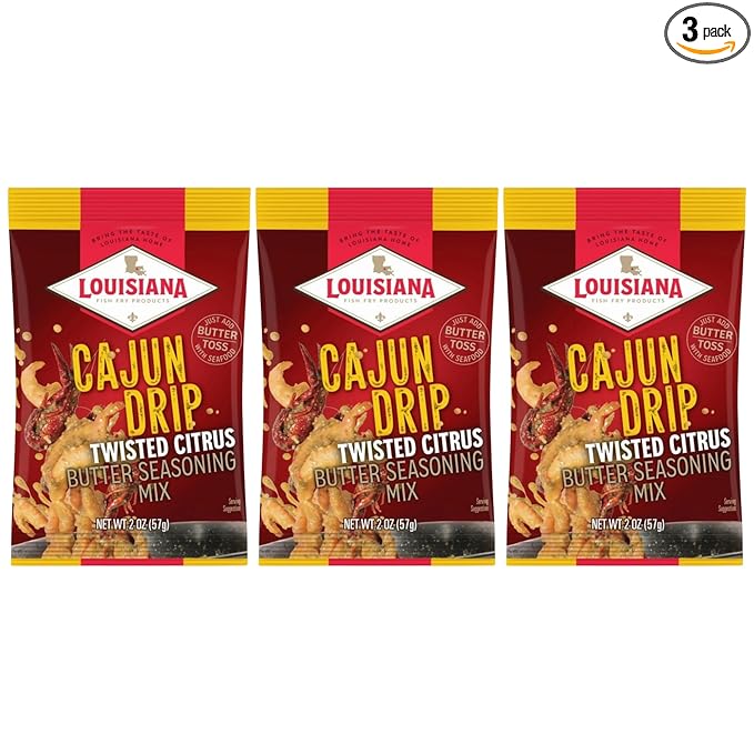 Louisiana Fish Fry Cajun Drip Twisted Citrus Butter Seasoning Mix - Seasoned Butter Sauce for