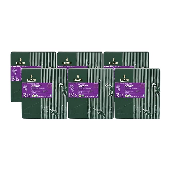 LUXMI Estates Valerian Dream Organic Valerian Root Tea (90 Tea Bags) Caffeine Free Tea Bags for