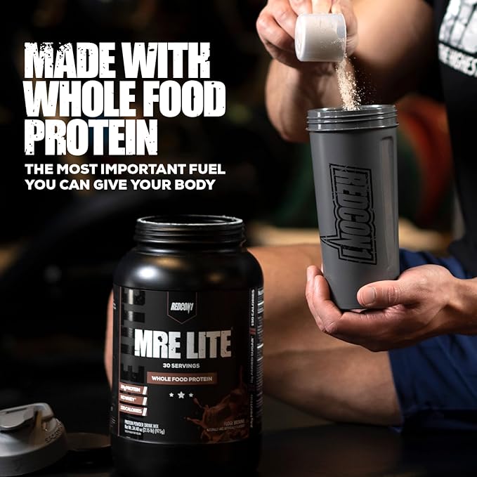 REDCON1 MRE Lite Whole Food Protein Powder, Vanilla Milkshake - Low Carb & Whey Free Meal