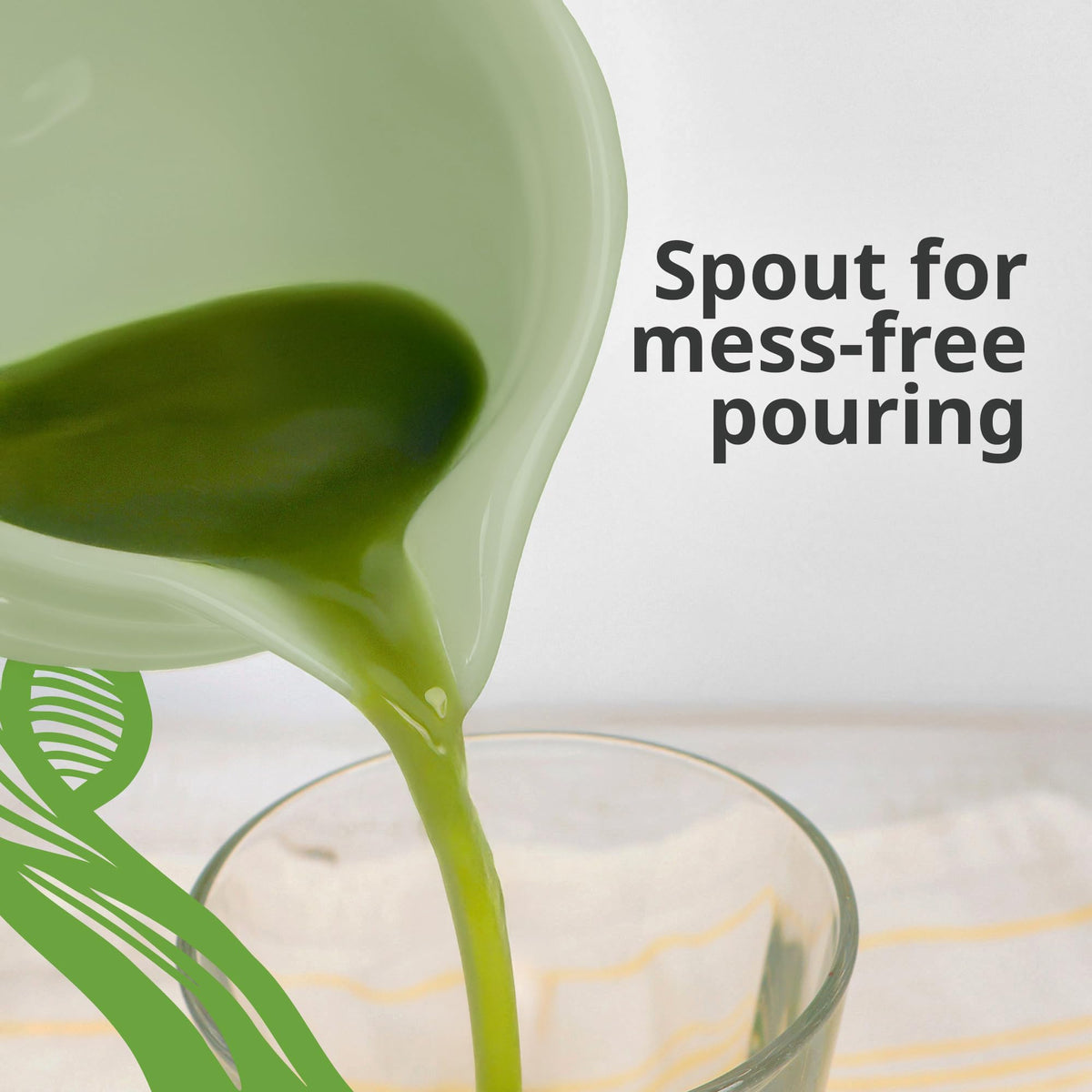 BlendWell Ceramic Matcha Bowl with Spout, Green Chawan Mixing Bowl for Whisking and Pouring Matcha