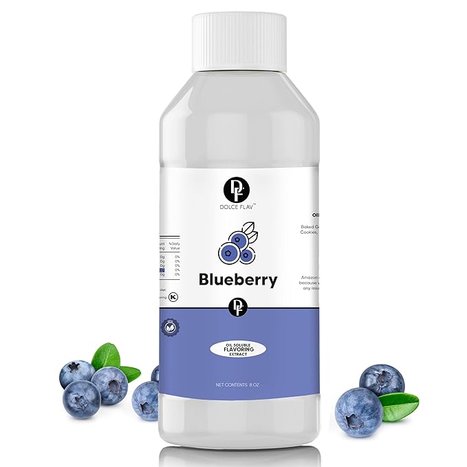 Dolce Flav Blueberry Extract ??8 Ounce Oil-Soluble Kosher, Sugar-Free, Concentrated Ripe Blueberry