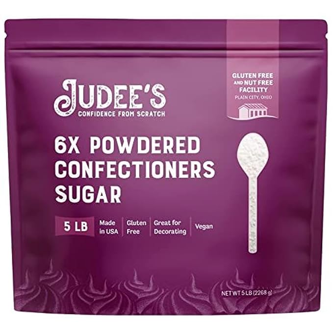 Judee?™s 6X Powdered Confectioners Sugar 5 lb - 100% Non-GMO, Gluten-Free, and Nut-Free - 6X Size