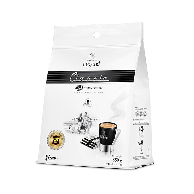 TRUNG NGUYEN LEGEND CLASSIC Premium Instant Coffee for Energy Boost by NANO+ Technology, Non-Dairy