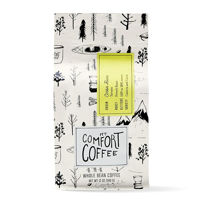 Mt. Comfort Coffee Costa Rica French Roast, 12 Ounce - Notes of Citrus, Tropical Fruit, & Brown