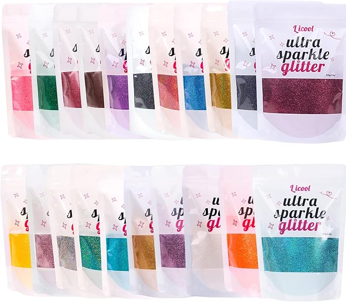 100g/3.5oz Pack Iridescent Rainbow Fine Glitter for DIY Craft, Extra Fine Glitter for Epoxy Resin