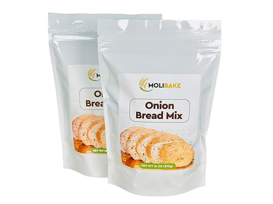 Molibake Onion Bread Mix ??Pack of 2 ??Premium All-Natural Baking Mix for Bread Machine and Oven
