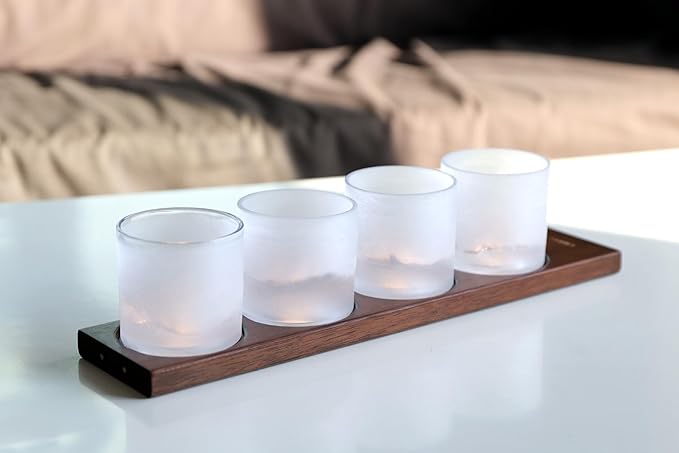 American Peaks Heavy Crystal Whiskey Glasses Gift Set of 4, Thick Freezable Bourbon Glass 1lb Each