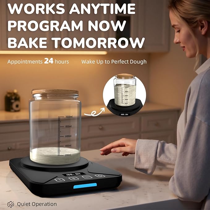 Sourdough Starter Warmer Mat - 24H Timer - Precise 1°F Thermostat Control (70-100°F) - Smart Memory
