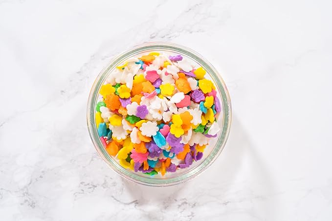 Bakerpan Spring Sprinkles for Cake Decorating - Flower Confetti Edible 4 Ounces - Edible Confetti