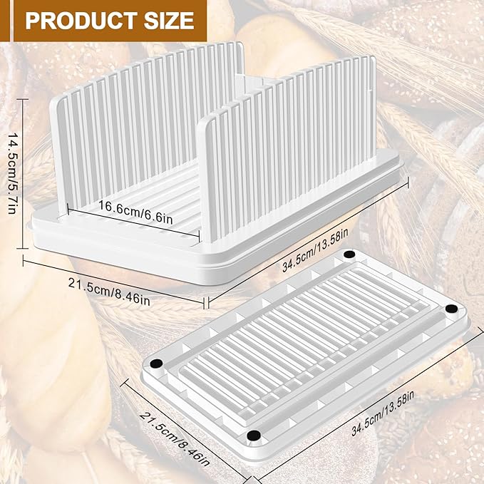 Upgrade Pull Out Bread Slicer for Homemade Bread, Foldable Bread Slicing Guide,Removable Cutting
