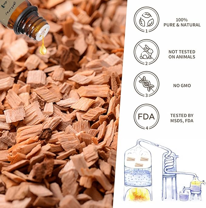 yethious Sandalwood Essential Oils for Diffuser & Aromatherapy Pure Sandalwood Oil for Skin, Hair