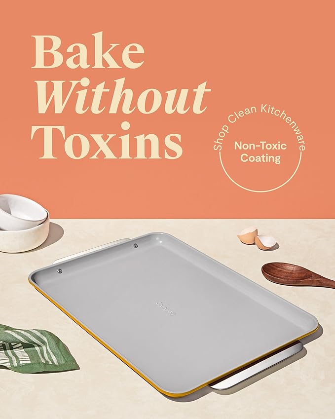 Caraway Non-Stick Ceramic Baking Sheet - Naturally Slick Ceramic Coating - Non-Toxic, PTFE & PFOA