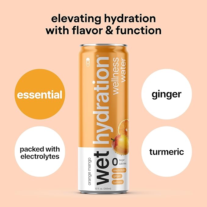 Wet Hydration - Functional Hydration Beverage - Flavored Water, Sugar-Free, Gluten-Free, No