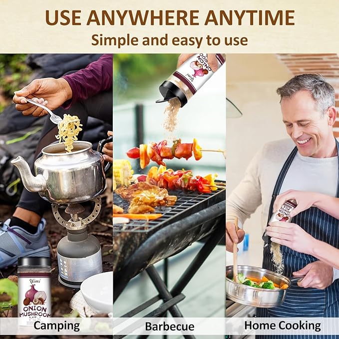 Yimi Onion and Mushroom Seasoning Mix, Umami Flavor, Finely Ground Powder for Soups, Stews, and