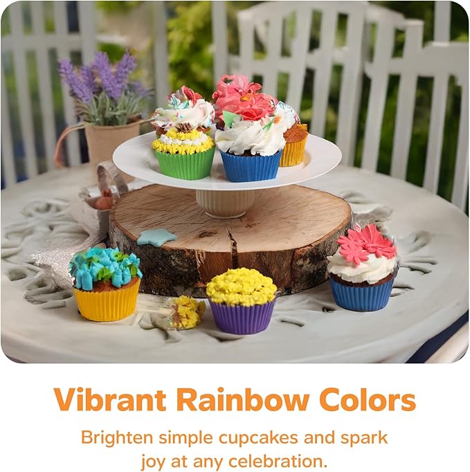 GUSTO [500 Count] Standard Colorful Cupcake Liners, Muffin Liners for Baking, Food Grade &
