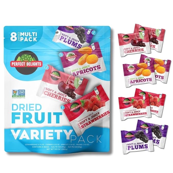 Perfect Delights Multipack Sun-Dried Fruits, Vegan, Healthy Snack Packs, Dried Fruits On-the-Go