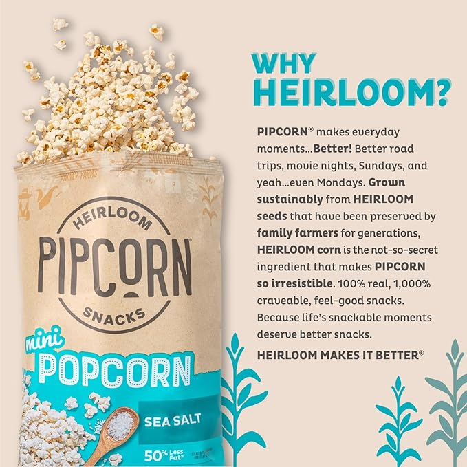 Heirloom Snack Variety Pack by Pipcorn - 1oz 24pk - with Cheese Balls and Mini Popcorn, Healthy