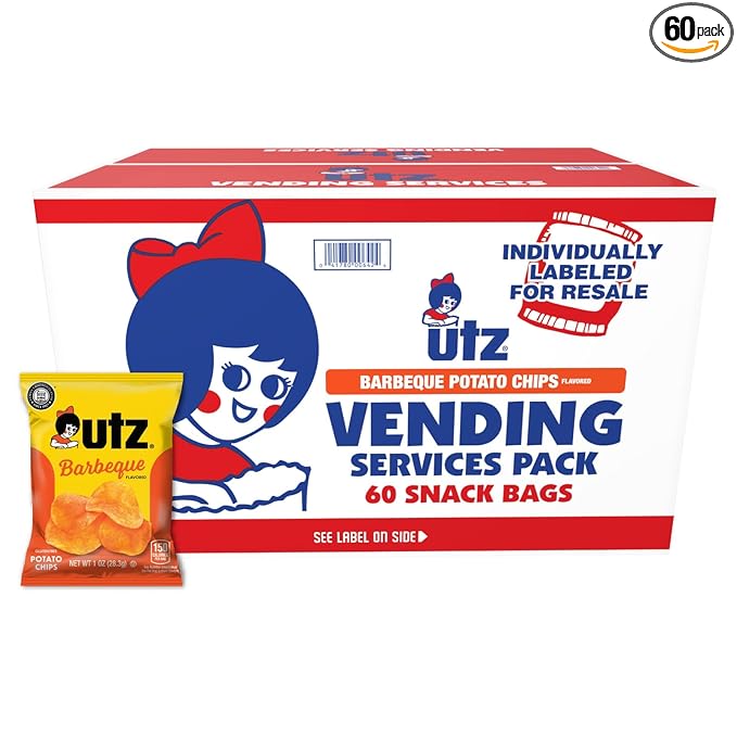 Utz Potato Chips, Barbeque - 1 Ounce (Pack of 60), Crispy Potato Chips Made from Fresh Potatoes